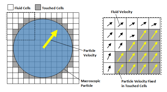 Fixing Velocities in Fluid Cells Touched by the Particle