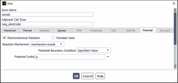 Wall Potential Boundary Condition