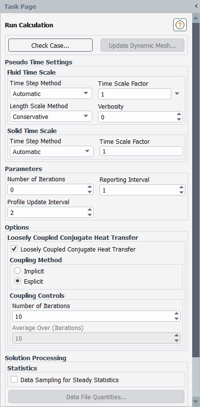 The Loosely Coupled Conjugate Heat Transfer Option for a Steady Flow