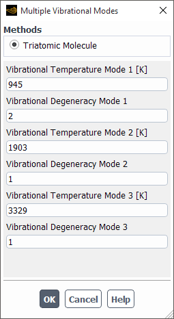 The Multiple Vibrational Modes Dialog Box