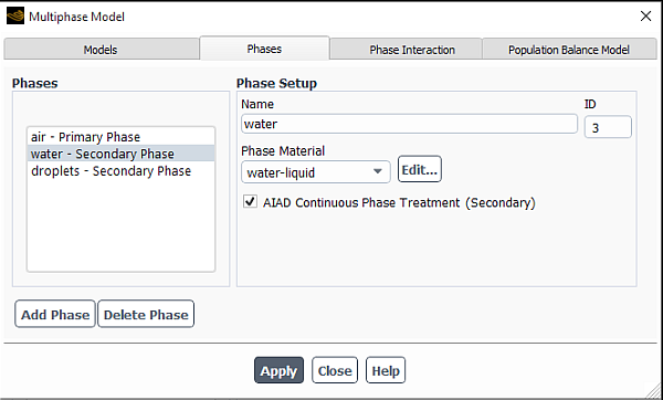 Defining a Secondary Phase with the AIAD Continuous Phase Treatment