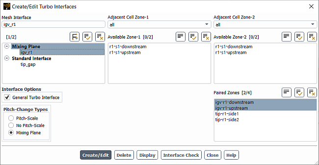 Create/Edit Turbo Interfaces Dialog Box for a Specified Interface