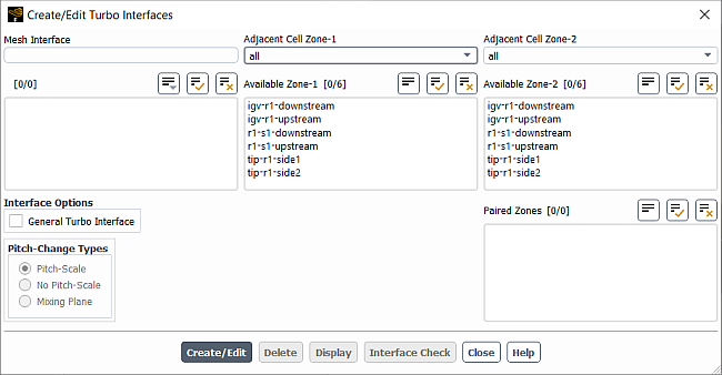 Create/Edit Turbo Interfaces Dialog Box