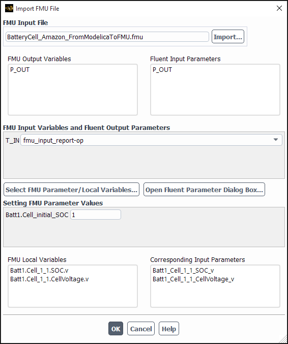 Import FMU File Dialog Box