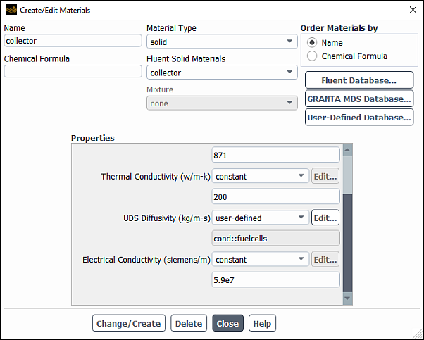 The Electric Conductivity Field in the Create/Edit Materials Dialog Box