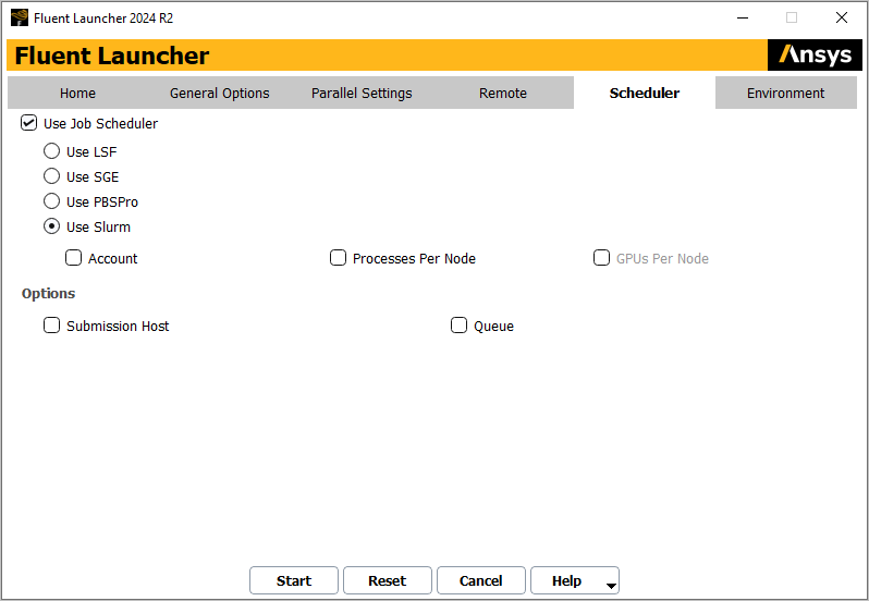 The Scheduler Tab of Fluent Launcher (Windows Version)