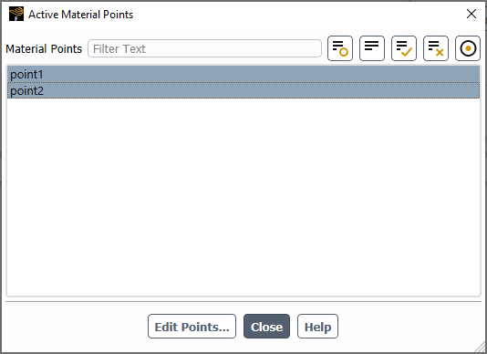 Selecting Active Material Points