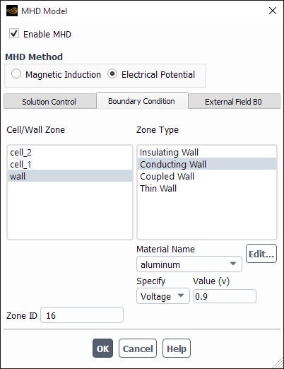 Conducting Wall Boundary Conditions in Electrical Potential Method