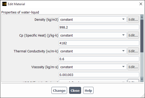 Editing Material Properties within Boundary Condition Setup