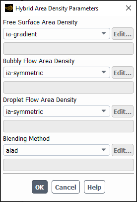 The Hybrid Area Density Parameters Dialog Box