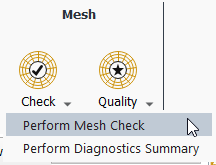 The Mesh Check Diagnostic Tools in the Ribbon