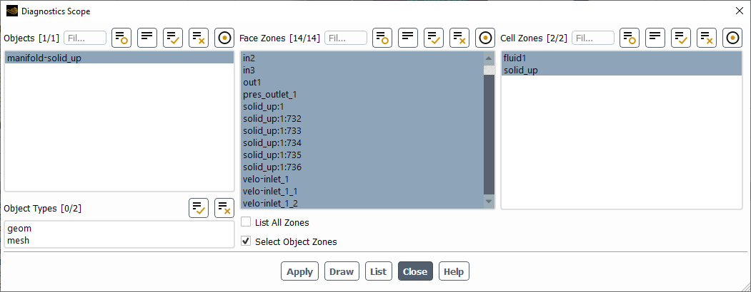 The Diagnostics Scope Dialog Box