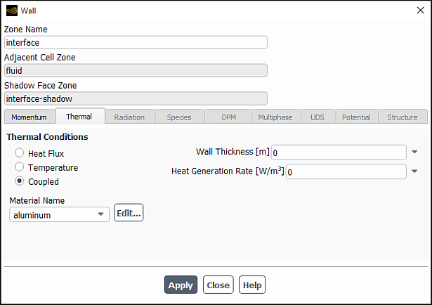 Two-sided Wall Dialog Box with Coupled Option