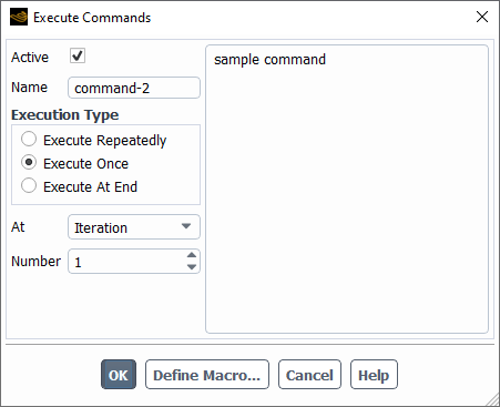 The Execute Commands Dialog Box