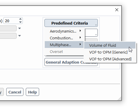 The Predefined Criteria Drop-Down List