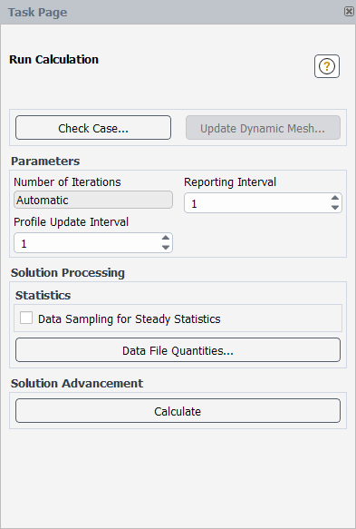 The Run Calculation Task Page