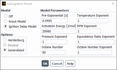 The Ignition Delay Model for the Partially Premixed Combustion Model