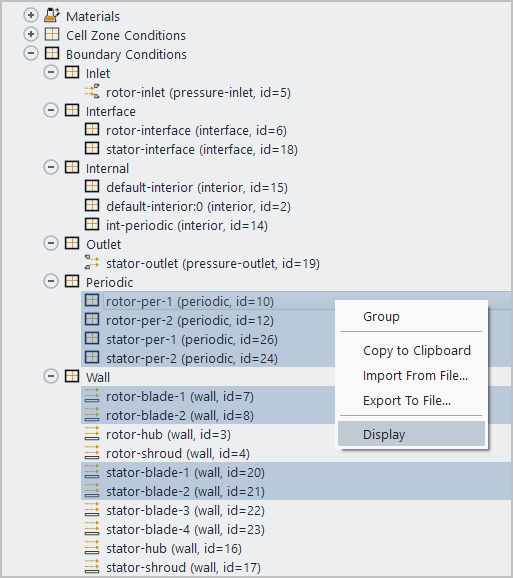 Selecting Multiple Boundaries for Display in the Graphics Window