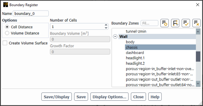 Boundary Register Dialog Box