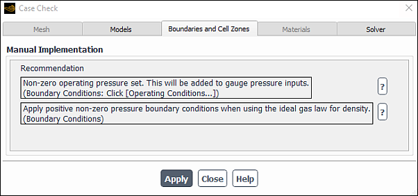 The Boundaries and Cell Zones Tab in the Case Check Dialog Box