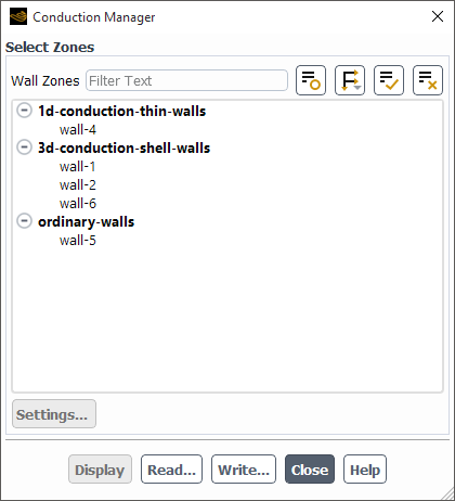 The Conduction Manager Dialog Box