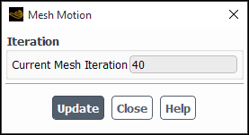 The Mesh Motion Dialog Box After 40 Updates