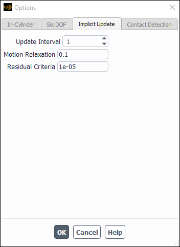 The Implicit Update Tab of the Options Dialog Box