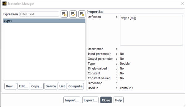 Expression Manager Dialog Box