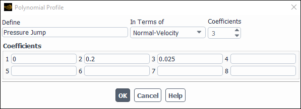 Polynomial Profile Dialog Box for Pressure Jump Definition