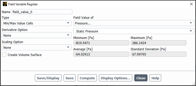 Field Variable Register Dialog Box