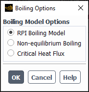 The Boiling Options Dialog Box