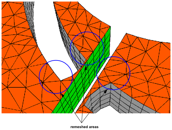 Close-Up of 2.5D Extruded Flow Meter Pump Geometry After Remeshing and Laplacian Smoothing