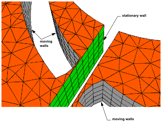 Close-Up of 2.5D Extruded Flow Meter Pump Geometry Before Remeshing and Laplacian Smoothing