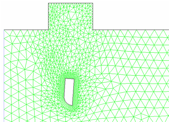 Mesh at the End of a Dynamic Mesh Simulation Without Sizing Functions