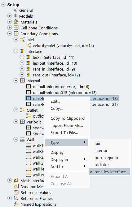 Specifying the RANS/LES Interface