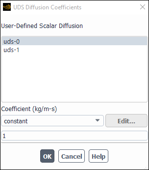 The UDS Diffusion Coefficients Dialog Box