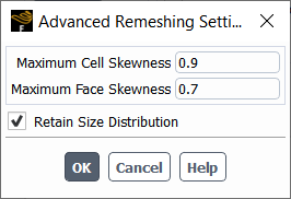 The Advanced Remeshing Settings Dialog Box