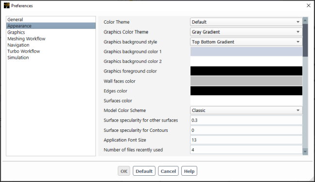 Preferences Dialog Box