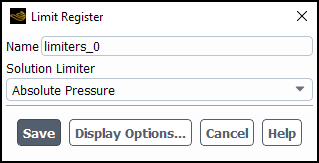 Limit Register Dialog Box