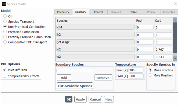 Defining Chemical Boundary Species