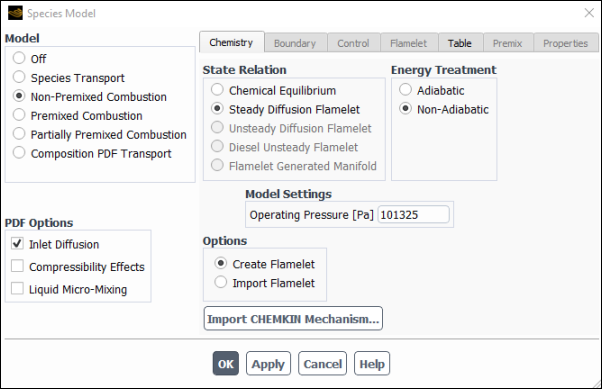 Defining Steady Diffusion Flamelet Chemistry