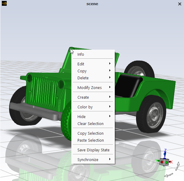 Example Operations for Multiple Selected Surfaces in the Graphics Window