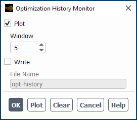 The Optimization History Monitor Dialog Box