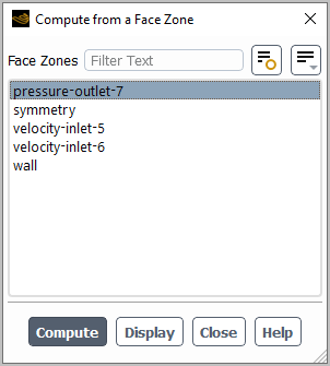 The Compute from a Face Zone Dialog Box