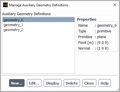 The Manage Auxiliary Geometry Definitions Dialog Box