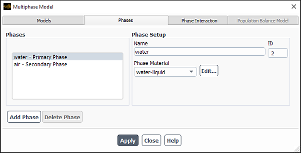 Defining the Primary Phase in the Phases Tab