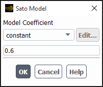 Sato Model Dialog Box