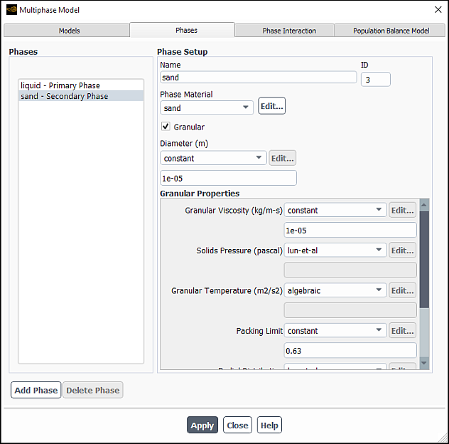 Defining a Granular Phase in the Mixture Model