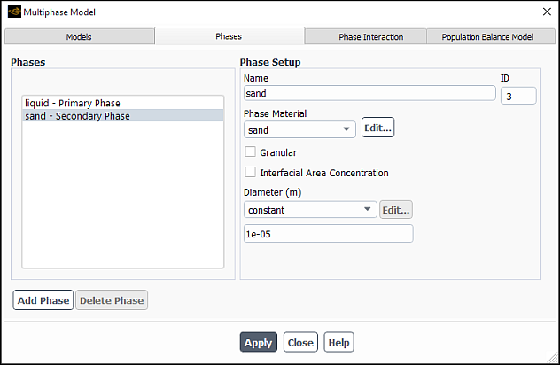 Defining the Secondary Phase for the Mixture Model