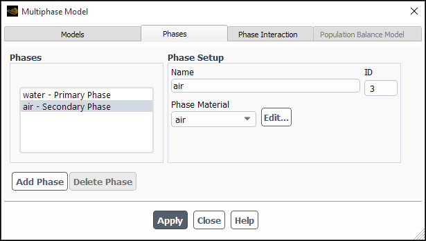 Defining the Secondary Phase in the Phases Tab